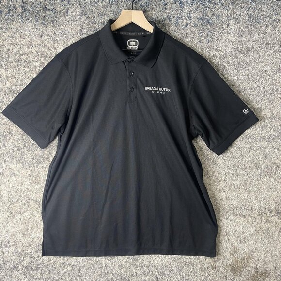 Ogio Polo Shirt Mens 2XL Black Performance Golf Bread & Butter Logo Embroidered - Picture 1 of 6